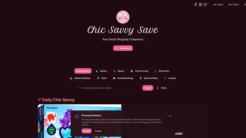 Screenshot of Chic Savvy Save