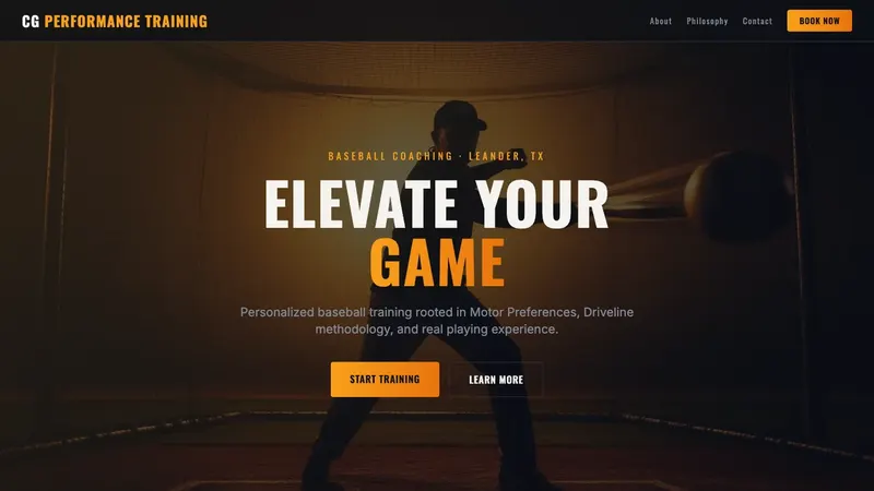 Screenshot of CG Performance Training