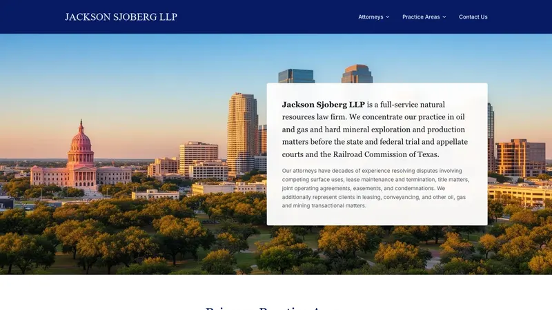Screenshot of Jackson, Sjoberg LLP