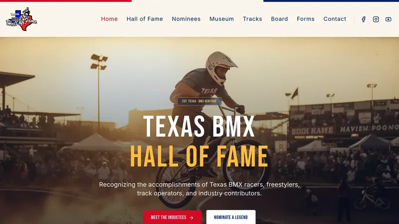 Screenshot of Texas BMX Hall of Fame